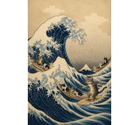 The Great Wave Cat: Japanese Woodblock Art Parody Lined Journal: Hokusai The Great Wave off Kanagawa Parody Cat Notebook | 120 Lined Pages | 6x9 ... for Cat Lovers, Surfers, Art History Students