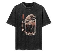 The Great Wave of Week Craft Beer Drunk Alcohol Drinking Mens T-Shirt Unisex Black Top tee L