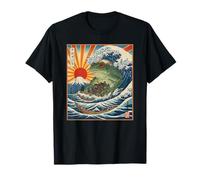 The Great Wave Off Kanagawa Frog Retro Anime Arte japonés Camiseta