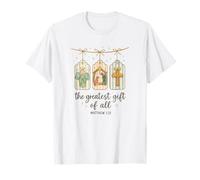 The Greatest Gifts of All Matthew 1:21 Nativity Watercolor Camiseta