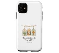 The Greatest Gifts of All Matthew 1:21 Nativity Watercolor Carcasa para iPhone 11