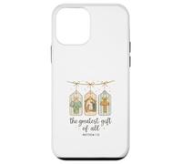 The Greatest Gifts of All Matthew 1:21 Nativity Watercolor Carcasa para iPhone 12 Mini