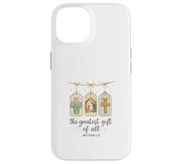 The Greatest Gifts of All Matthew 1:21 Nativity Watercolor Carcasa para iPhone 14