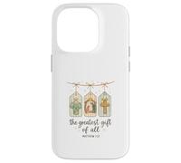 The Greatest Gifts of All Matthew 1:21 Nativity Watercolor Carcasa para iPhone 14 Pro