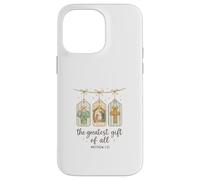 The Greatest Gifts of All Matthew 1:21 Nativity Watercolor Carcasa para iPhone 14 Pro MAX