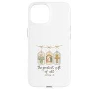 The Greatest Gifts of All Matthew 1:21 Nativity Watercolor Carcasa para iPhone 15
