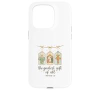 The Greatest Gifts of All Matthew 1:21 Nativity Watercolor Carcasa para iPhone 15 Pro