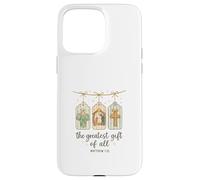 The Greatest Gifts of All Matthew 1:21 Nativity Watercolor Carcasa para iPhone 15 Pro MAX