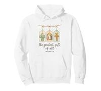The Greatest Gifts of All Matthew 1:21 Nativity Watercolor Sudadera con Capucha