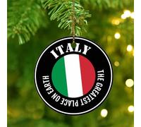 The Greatest Place on Earth - Adorno de Navidad de Italia con bandera nacional, regalos náuticos, adorno redondo para árbol de Navidad, círculo de cerámica, bandera de estado, viajes, deportes