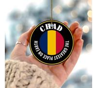 The Greatest Place on Earth - Adorno para árbol de Navidad de Chad, bandera internacional, adorno de Navidad, día festivo, decoración del hogar, elegantes adornos de cerámica, regalo para él y ella