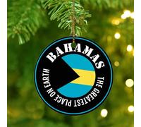 The Greatest Place on Earth Bahamas Adornos de Navidad Bandera Deportes Bar Fiesta Eventos Ornamento Recuerdo Decoración de Árbol de Navidad Adorno de Cerámica Personalizado Colgante para Vecinos