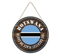 The Greatest Place on Earth Is Botswana - Placa de madera vintage de Botswana para colgar en casa de campo, cocina, sala de estar, decoración del hogar, 30 x 30 cm