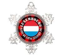 The Greatest Place on Earth Luxemburgo - Adorno de copo de nieve de metal con bandera internacional, adornos de copo de nieve, decoración de vacaciones, bandera de regalo, color vivo, recuerdo