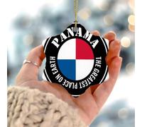 The Greatest Place on Earth Panamá - Adorno para árbol de Navidad, diseño de mapa del estado del mundo, decoración de árbol de Navidad, adornos decorativos de cerámica para amigos y familiares