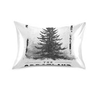 The Greatland Pine Grunge - Juego de funda de almohada de satén negro para cara, tamaño Queen, con cierre de sobre, para dormitorio, 20 x 30 pulgadas