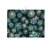 The Green Cactus Has Thorns - Tapete grande de microfibra para escurridor de platos, reutilizable, lavable, para accesorios de cocina, 18 x 24 pulgadas
