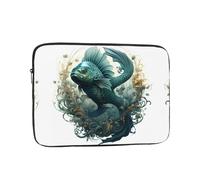 The Green Flying Fish - Funda protectora portátil con estampado de peces voladores adecuada para viajes de negocios y documentos de 15 pulgadas