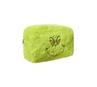 The Grinch Bolsa de Maquillaje y Espejo | Neceser Verde para Mujer y Espejo Plegable con Cara del Personaje Grinch | Estuche de Belleza de Viaje para Adultos y Adolescentes y Espejo de Bolsillo