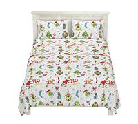 The Grinch by Dr. Seuss Holiday Bedding Super Soft Flannel Sheet Set, Full, by Franco