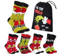 The Grinch Calcetines Divertidos Hombre, Pack Calcetines Originales para Adultos Adolescentes, Multipack, Talla 40-45, Regalos Hombre (Multi)