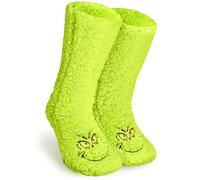 The Grinch Calcetines Pantuflas Invierno Zapatillas Estar por Casa Mujer, Hombre, Adolescente, Puntos Antideslizantes, Regalos Amigo Invisible (Verde, 43/46 EU)