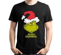 The Grinch - Camiseta unisex para hombre y mujer, cuello redondo, manga corta, color negro