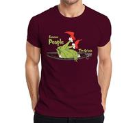The Grinch Ewwww People Navidad divertido regalo introvertido camiseta para hombre, granate, L