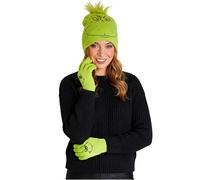 The Grinch Gorro y Guantes Mujer o Gorro Invierno con Manoplas, Regalo de Festivo, Amigo Invisible para Adolescentes, Mujeres, Adultos (Verde 2 piezas, 16+ Años)