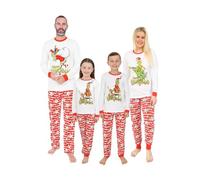 The Grinch Grinchmas - Pijama largo de Navidad familiar a juego, blanco, 36-38