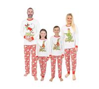 The Grinch Grinchmas - Pijama largo familiar de Navidad a juego, blanco, 8-9 años