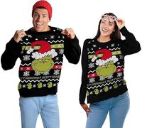 The Grinch Jersey de Navidad Unisex - Invierno Jersey Jersey Sudadera Ugly Christmas Sweater Navidad para Hombre y Mujer Negro, Negro , M