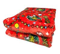 The Grinch - Juego de manta de forro polar suave y transpirable para Navidad, color rojo