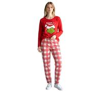 The Grinch Pijama Mujer Perfectly Grinchy Conjunto de Pijama de Manga Larga con Pantalón Rojo