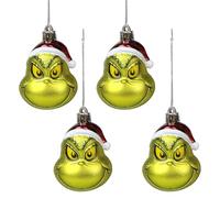 The Grinch Set de Adornos navideños, Adornos de plástico para el árbol de Navidad en Caja, Juego 4 Unidades (A)