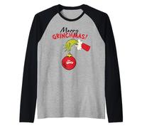 The Grinch Xmas Travieso Grumpy Fun Clásico Feliz Navidad Camiseta Manga Raglan