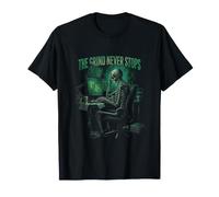 The Grind Never Stops Funny Skeleton Programmer Hacker Camiseta