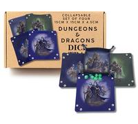 The Grinning Gargoyle - Bandeja rodante Cuadrada DND para Juegos de Mesa RPG - Superficie de Tela Suave Plegable de Mazmorras y Dragones con Parte Inferior de Goma Antideslizante - Asistente