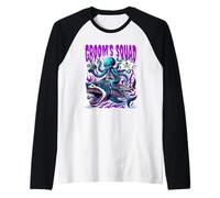 The Groom Squat, suministros para despedida de soltero, boda, pirata Camiseta Manga Raglan