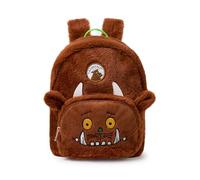 The Gruffalo Mini mochila peluda para niños | Mochila esponjosa marrón con correas ajustables | Novedosa bolsa facial para niños con orejas y cuernos 3D | Regalo de mercancía de la serie Story Book