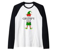 The Grumpy Elf - Divertido Grupo Familiar a Juego de Navidad Camiseta Manga Raglan