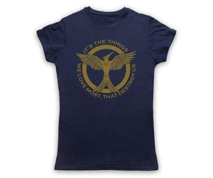 The Guns Of Brixton Juegos del Hambre Sinsajo Things We Love Most Destroy US - Camiseta de Mujer Ultramarinblau Medium