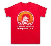 The Guns Of Brixton Magnum PI Face Camiseta para Hombre, Rojo, Medium
