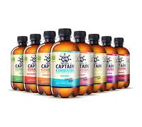 THE GUTsy CAPTAIN KOMBUCHA - Bebida Probiótica Naturalmente Fermentada, Sin Aditivos ni Conservantes, Sin Colorantes ni Sabores Artificiales, Sin Pasteurizar, Vegan - 12 x 400ml (MixBox)