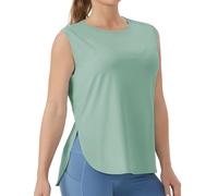 THE GYM PEOPLE Camiseta sin mangas de algodón para mujer, ajuste holgado, para correr, Verde claro, M