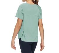 THE GYM PEOPLE - Camisetas de entrenamiento de manga corta para mujer, camisetas de yoga transpirables con aberturas laterales, camisetas atléticas, Verde claro, S