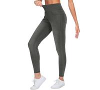 THE GYM PEOPLE Pantalones de mezclilla elásticos de cintura alta para mujer, con control de abdomen, leggings con bolsillos, negro, gris, M
