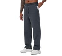 THE GYM PEOPLE Pantalones deportivos holgados de forro polar con bolsillos y cordón para correr para hombre, Gris jaspeado oscuro, Small