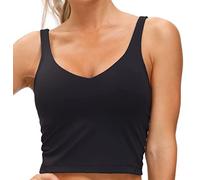 The Gym People Sujetador Deportivo para Mujer, sin Varillas, Acolchado, con Soporte Medio, Negro, M