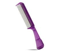 The Hair Doctor Peine de mango con dientes de acero inoxidable giratorios suaves y sedosos (30 dientes, morado real) - Reduce la rotura y la pérdida del cabello